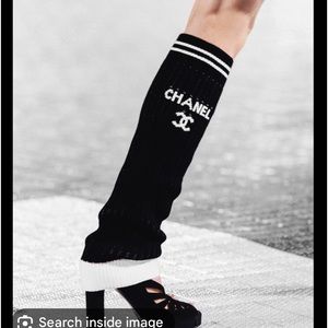 SOLD - Chanel 24C black gaiters/leg warmers.